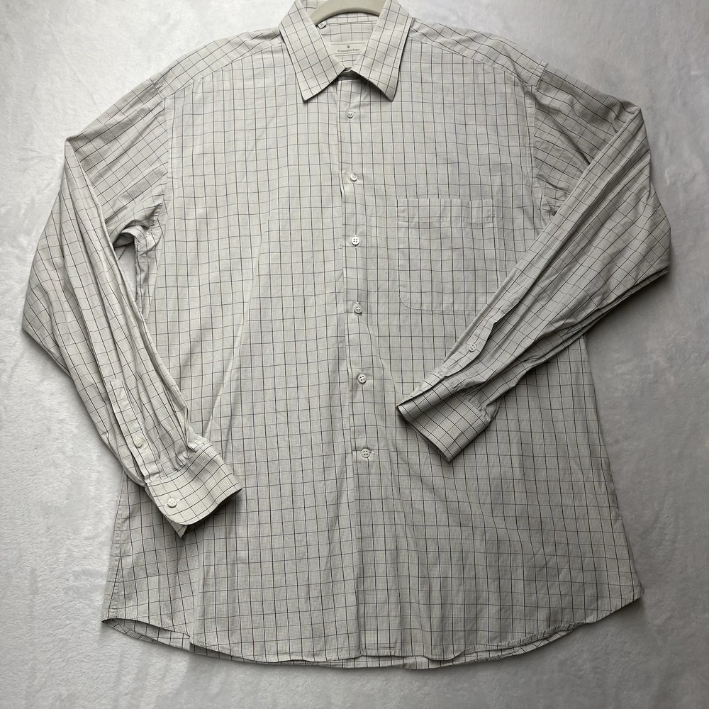 Ermenegildo Zegna Dress Shirt Mens 41 / 16 Plaid Button Up Designer